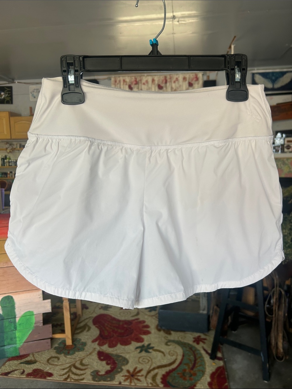 Spyder White Women's Athletic Shorts with Wide Waistband and Spandex Shorts
